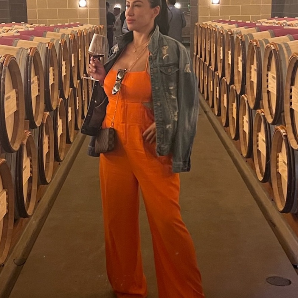 Fashion Nova Bright Orange Jumpsuit
